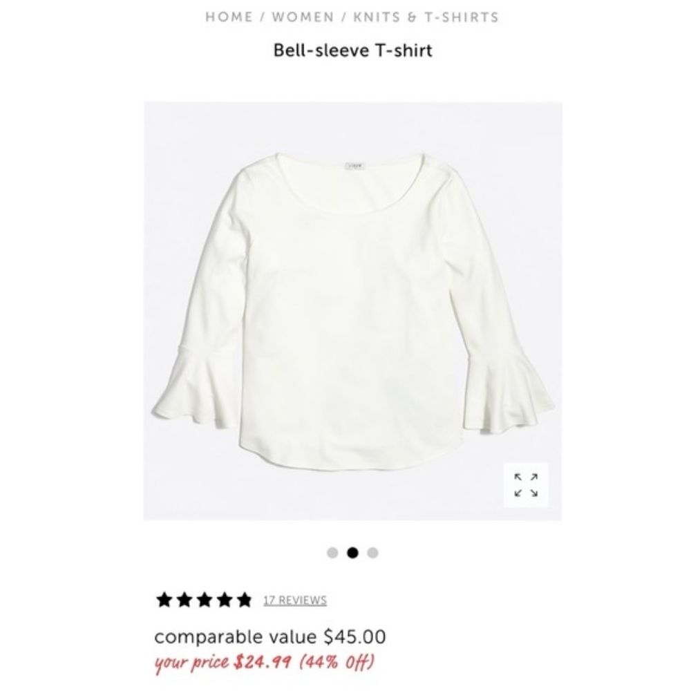 J. Crew Mercantile cotton bell sleeve top